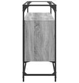 VidaXL Dressoir met glazen blad 98x35x81 cm bewerkt hout grijs sonoma