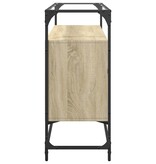 VidaXL Dressoir met glazen blad 98x35x81 cm hout sonoma eikenkleurig
