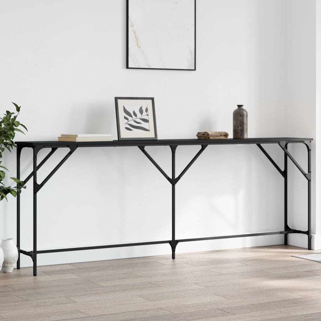 VidaXL Wandtafel 200x29x75 cm bewerkt hout zwart
