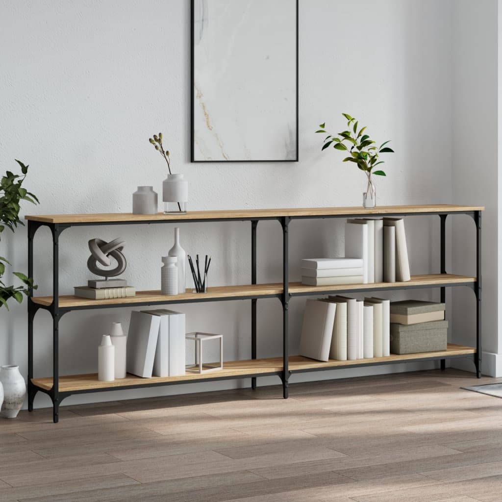 VidaXL Wandtafel 200x29x75 cm bewerkt hout sonoma eikenkleurig