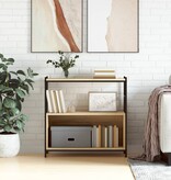 VidaXL Boekenrek 80x30x78,5 cm bewerkt hout en ijzer sonoma eikenkleur