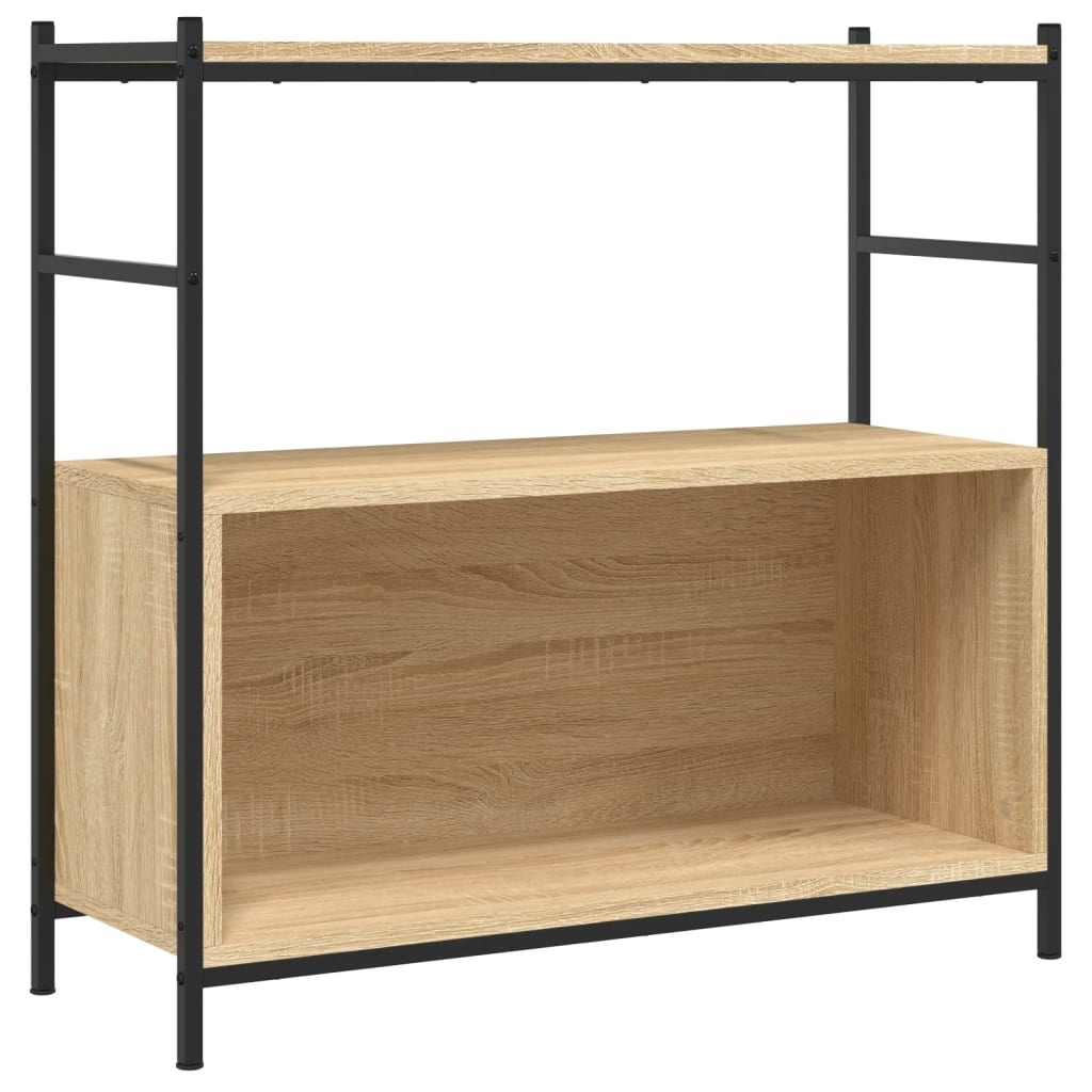 VidaXL Boekenrek 80x30x78,5 cm bewerkt hout en ijzer sonoma eikenkleur