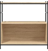 VidaXL Boekenrek 80x30x78,5 cm bewerkt hout en ijzer sonoma eikenkleur