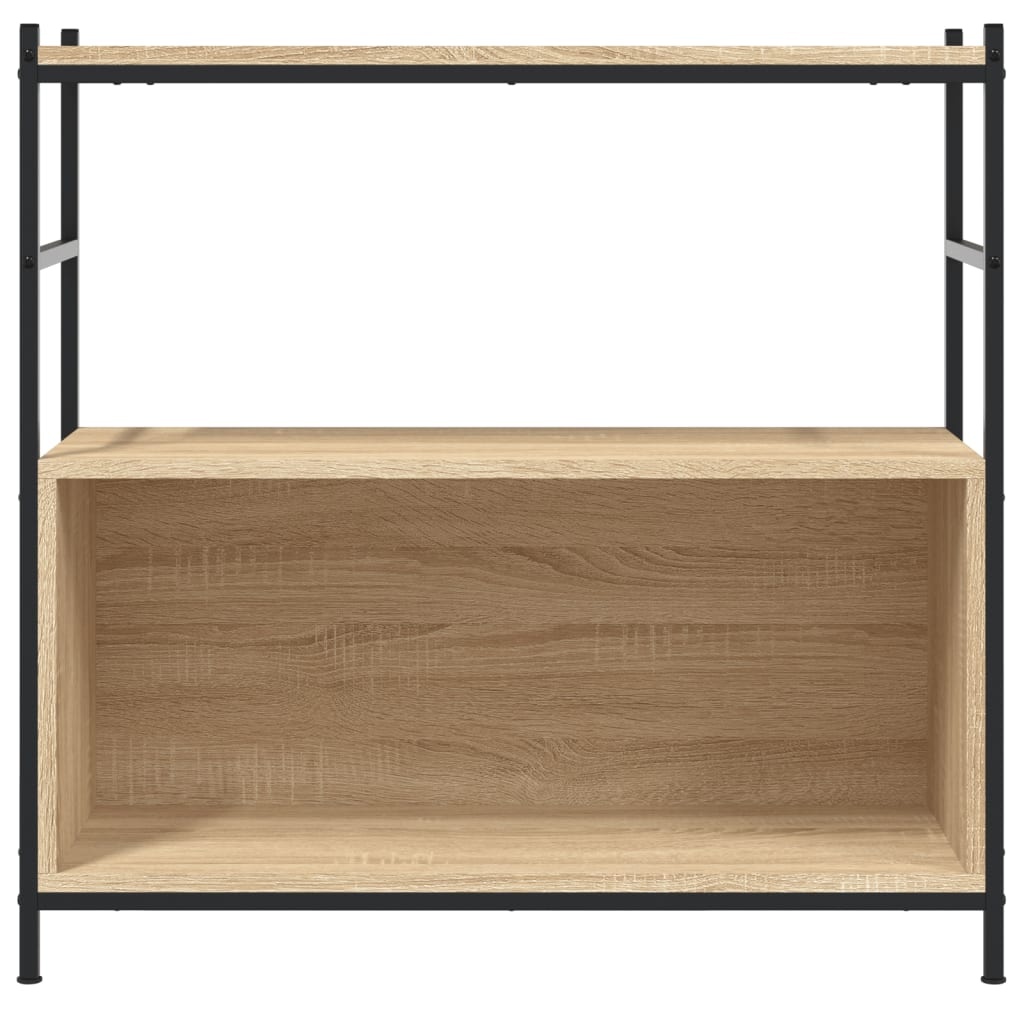 VidaXL Boekenrek 80x30x78,5 cm bewerkt hout en ijzer sonoma eikenkleur