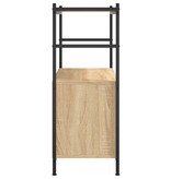 VidaXL Boekenrek 80x30x78,5 cm bewerkt hout en ijzer sonoma eikenkleur