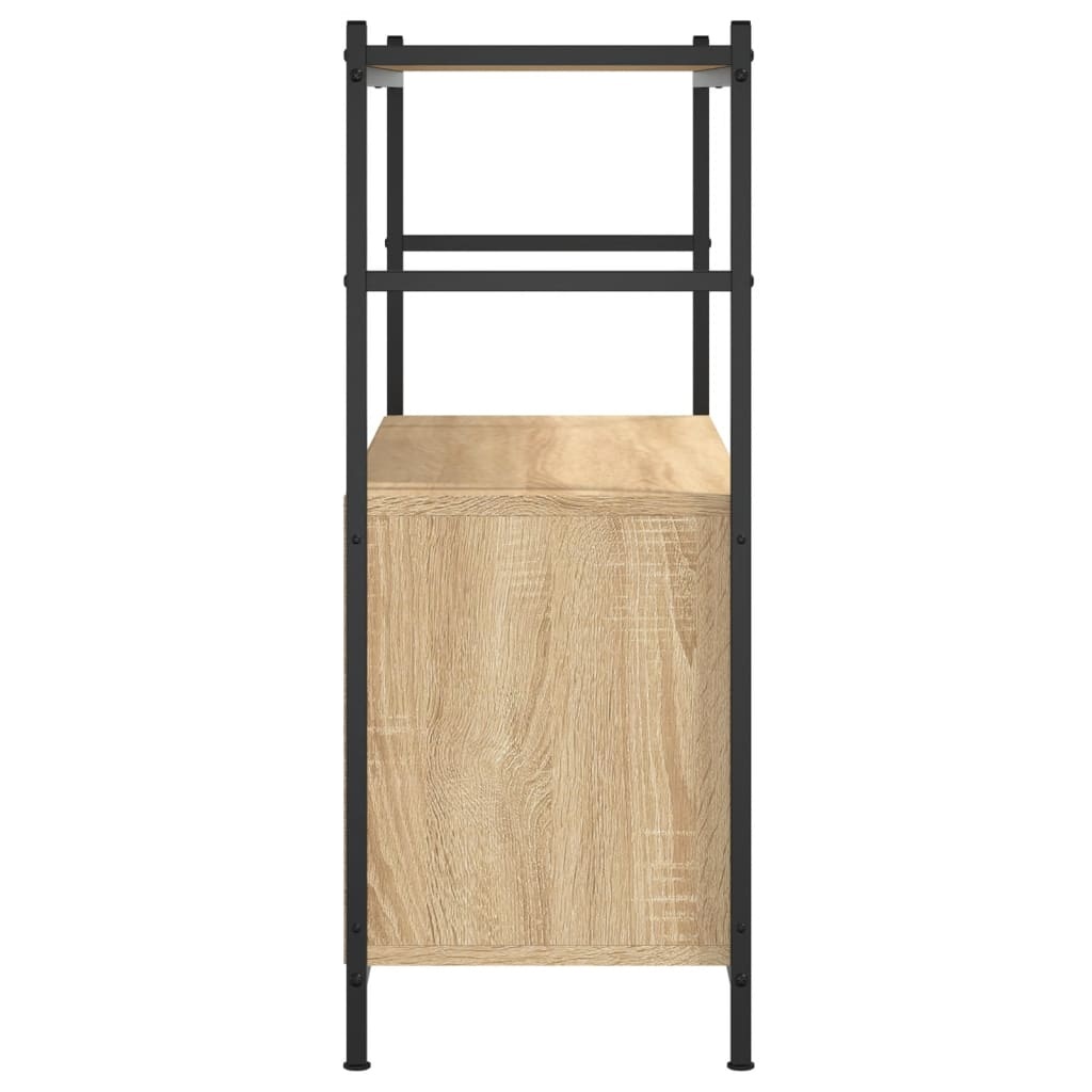VidaXL Boekenrek 80x30x78,5 cm bewerkt hout en ijzer sonoma eikenkleur