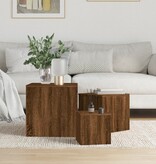 VidaXL Bijzettafels 3 st bewerkt hout bruin eikenkleur