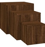 VidaXL Bijzettafels 3 st bewerkt hout bruin eikenkleur