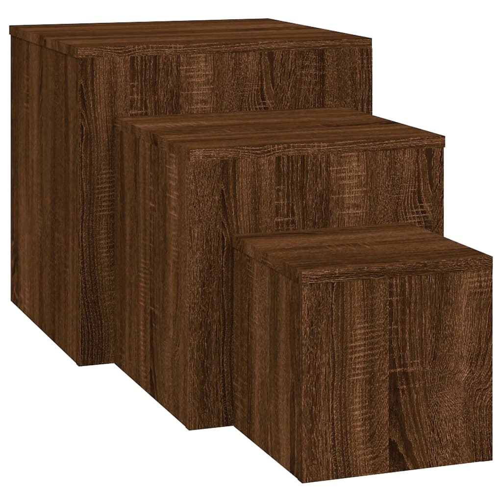 VidaXL Bijzettafels 3 st bewerkt hout bruin eikenkleur