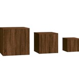 VidaXL Bijzettafels 3 st bewerkt hout bruin eikenkleur
