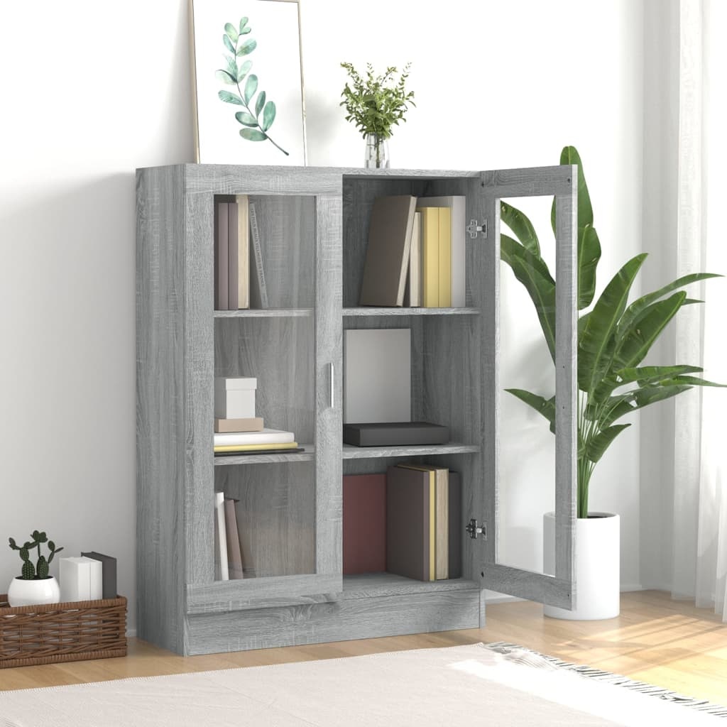 VidaXL Vitrinekast 82,5x30,5x115 cm bewerkt hout grijs sonoma eiken