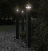 vidaXL Vloerlampen voor buiten 3 st met sensor 110 cm aluminium zwart