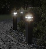 vidaXL Vloerlampen voor buiten 3 st met sensor 50 cm aluminium zwart