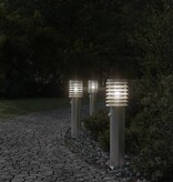 vidaXL Vloerlamp voor buiten met sensor 60 cm roestvrijstaal zilver