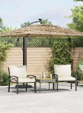 vidaXL Parasol met stalen paal 290x290x238 cm bruin