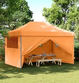 vidaXL Partytent inklapbaar pop-up met 4 zijwanden oranje