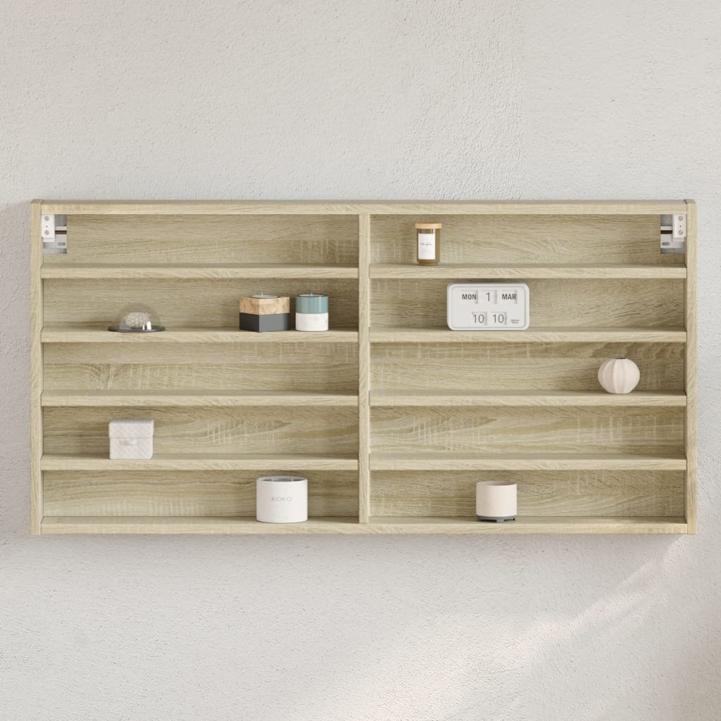 VidaXL Vitrinekast 100x8,5x50 cm bewerkt hout sonoma eikenkleurig