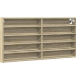 VidaXL Vitrinekast 100x8,5x50 cm bewerkt hout sonoma eikenkleurig