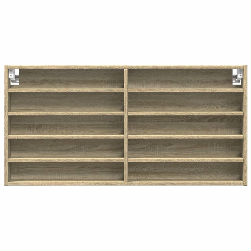 VidaXL Vitrinekast 100x8,5x50 cm bewerkt hout sonoma eikenkleurig