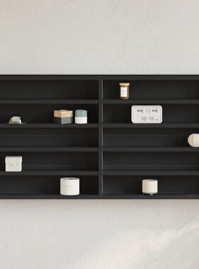 VidaXL Vitrinekast 100x8,5x50 cm bewerkt hout zwart