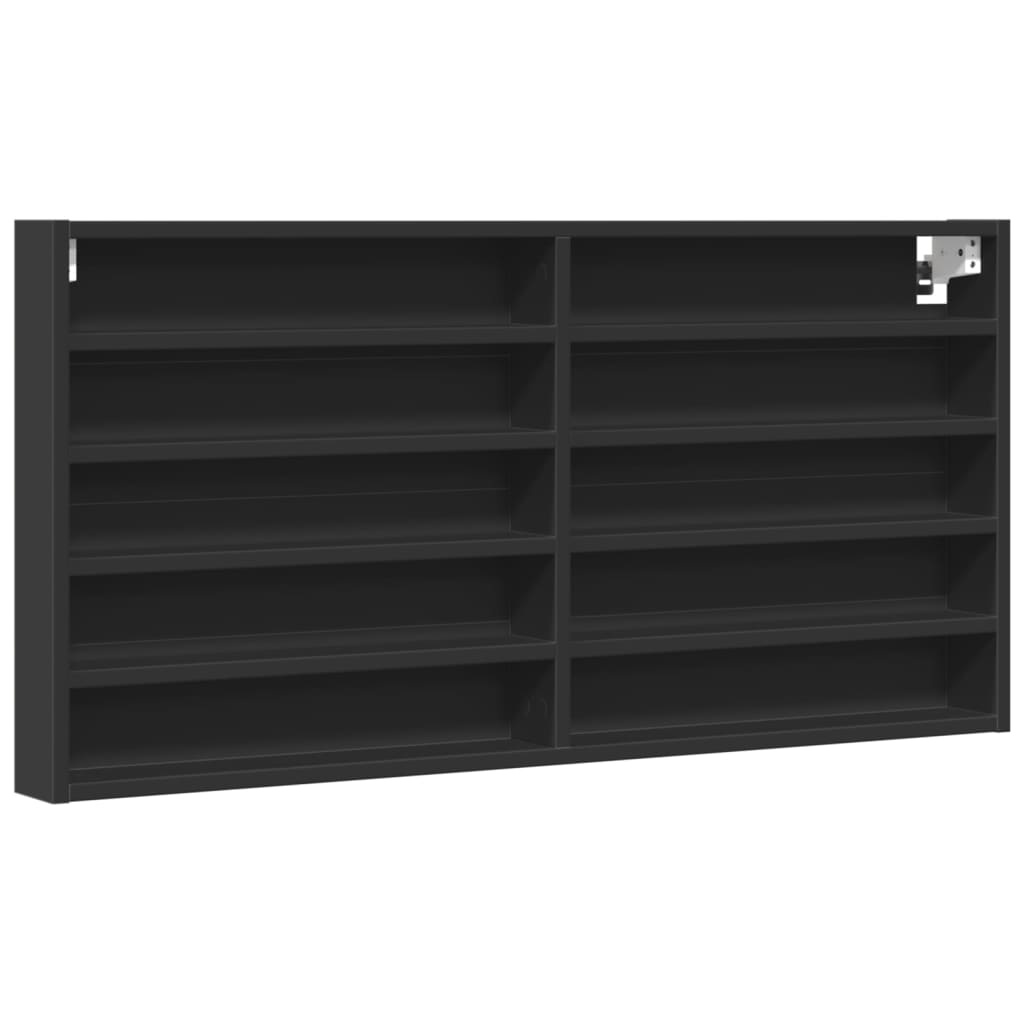 VidaXL Vitrinekast 100x8,5x50 cm bewerkt hout zwart