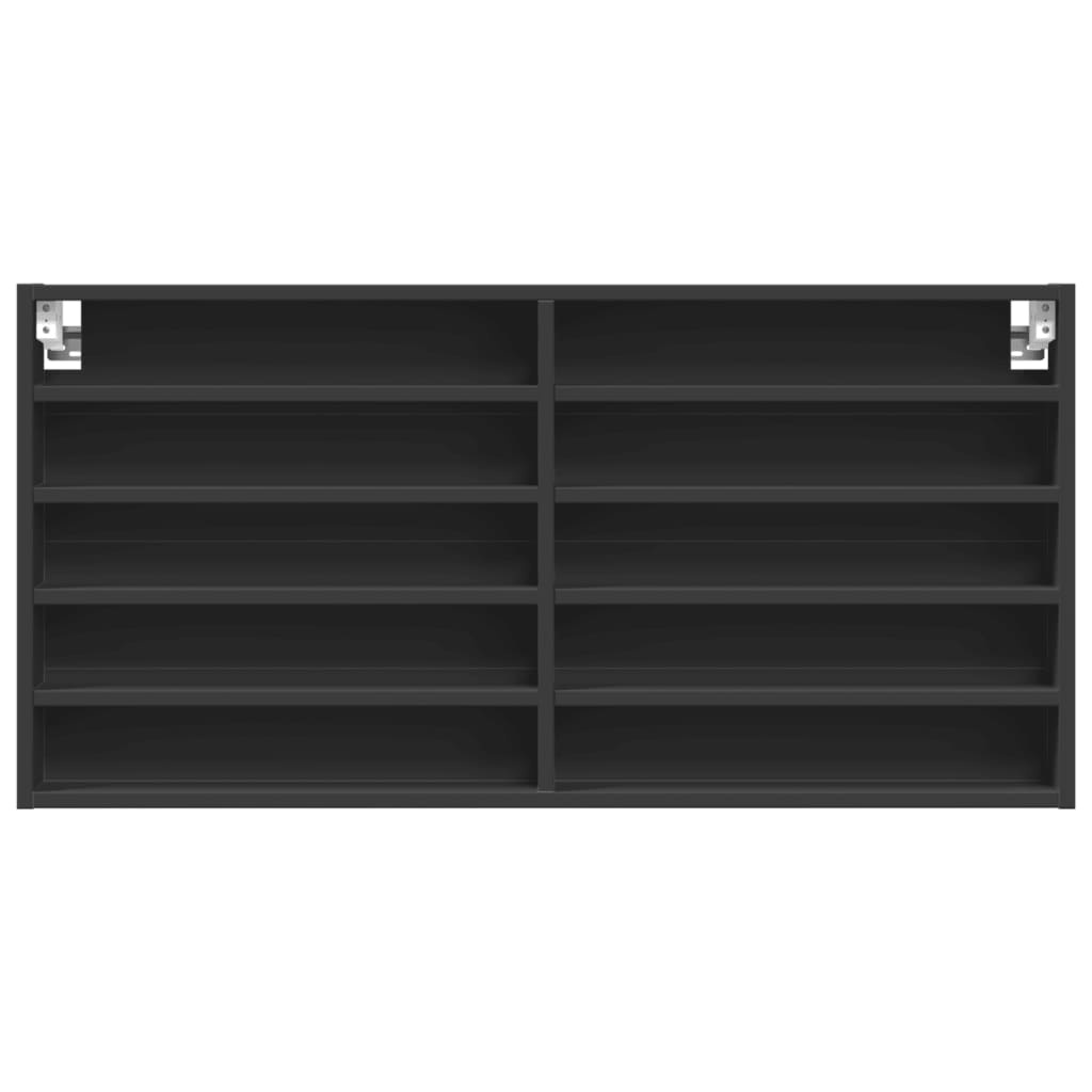 VidaXL Vitrinekast 100x8,5x50 cm bewerkt hout zwart