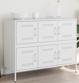 VidaXL Dressoir 100,5x39x79 cm koudgewalst staal wit