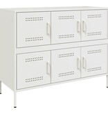 VidaXL Dressoir 100,5x39x79 cm koudgewalst staal wit