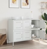 VidaXL Dressoir 100,5x39x79 cm koudgewalst staal wit