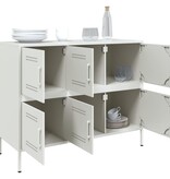 VidaXL Dressoir 100,5x39x79 cm koudgewalst staal wit