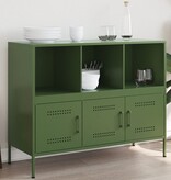 VidaXL Dressoir 100,5x39x79 cm koudgewalst staal olijfgroen