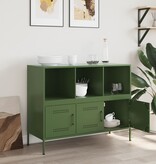 VidaXL Dressoir 100,5x39x79 cm koudgewalst staal olijfgroen
