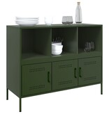 VidaXL Dressoir 100,5x39x79 cm koudgewalst staal olijfgroen