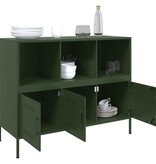 VidaXL Dressoir 100,5x39x79 cm koudgewalst staal olijfgroen