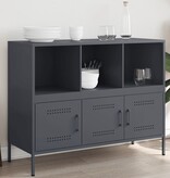 VidaXL Dressoir 100,5x39x79 cm koudgewalst staal antracietkleurig