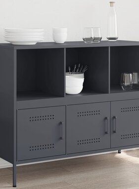 VidaXL Dressoir 100,5x39x79 cm koudgewalst staal antracietkleurig