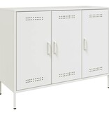 VidaXL Dressoir 100,5x39x79 cm koudgewalst staal wit