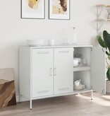 VidaXL Dressoir 100,5x39x79 cm koudgewalst staal wit