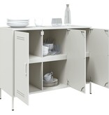 VidaXL Dressoir 100,5x39x79 cm koudgewalst staal wit