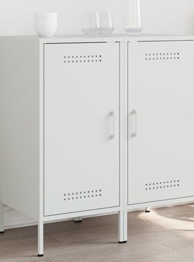 VidaXL Dressoirs 2 st 36x39x79 cm koudgewalst staal wit