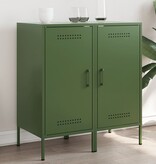 VidaXL Dressoirs 2 st 36x39x79 cm koudgewalst staal olijfgroen