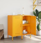 VidaXL Dressoirs 2 st 36x39x79 cm koudgewalst staal mosterdgeel