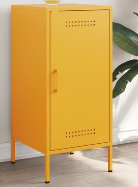 VidaXL Dressoir 36x39x79 cm koudgewalst staal mosterdgeel