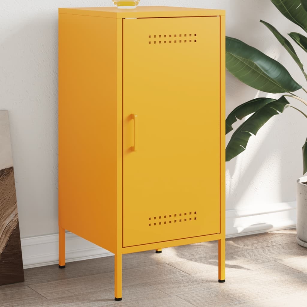 VidaXL Dressoir 36x39x79 cm koudgewalst staal mosterdgeel