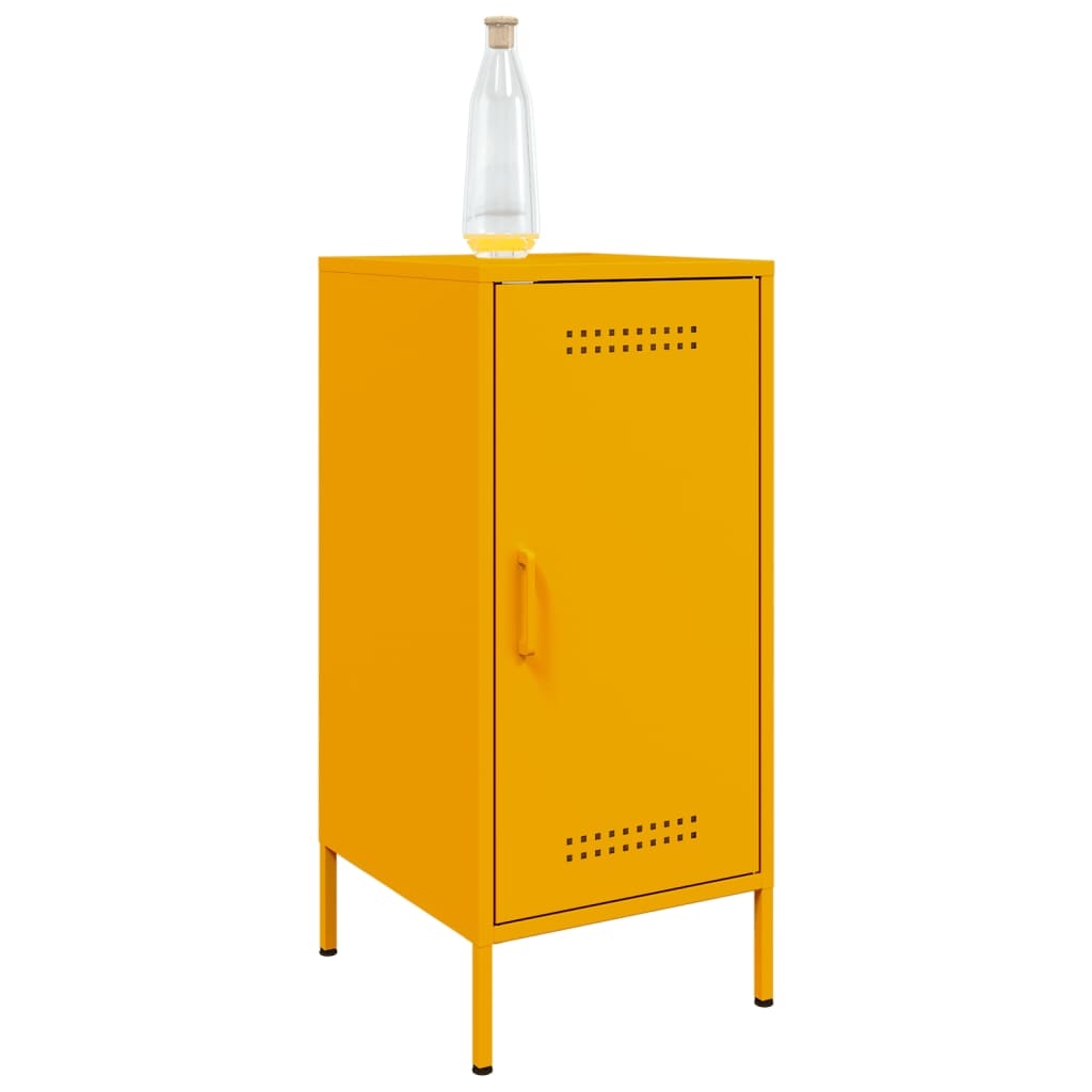VidaXL Dressoir 36x39x79 cm koudgewalst staal mosterdgeel