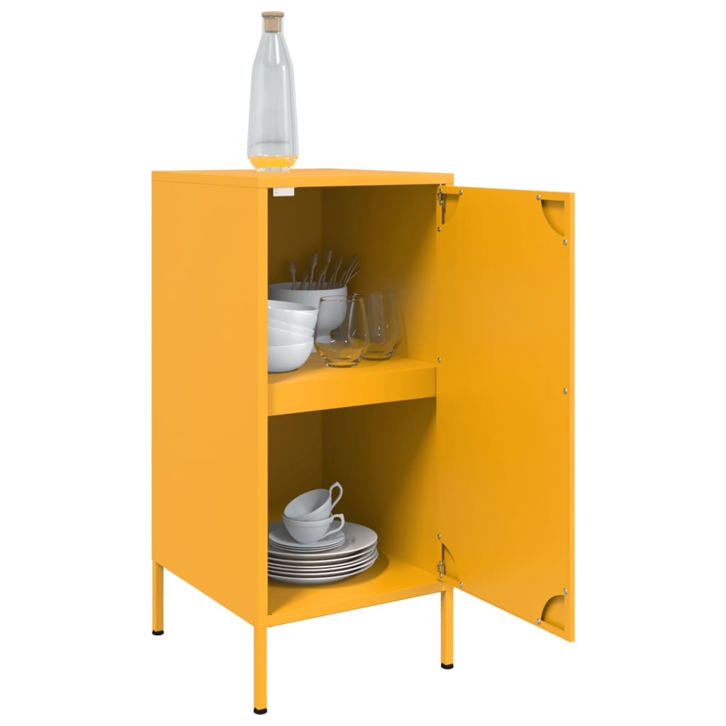 VidaXL Dressoir 36x39x79 cm koudgewalst staal mosterdgeel