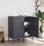 VidaXL Dressoirs 2 st 36x39x79 cm koudgewalst staal antracietkleurig