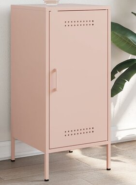 VidaXL Dressoir 36x39x79 cm koudgewalst staal roze