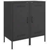 VidaXL Dressoirs 2 st 36x39x79 cm koudgewalst staal zwart