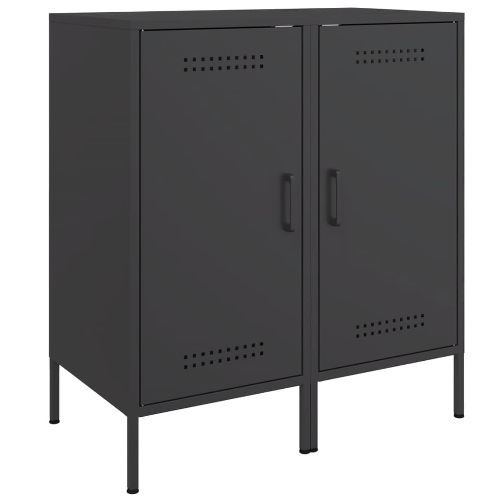 VidaXL Dressoirs 2 st 36x39x79 cm koudgewalst staal zwart